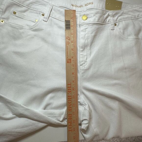 Michael Kors Selma Skinny Jeans Women Plus Sz 18W White Minimalist Comfy Casual - Picture 14 of 15